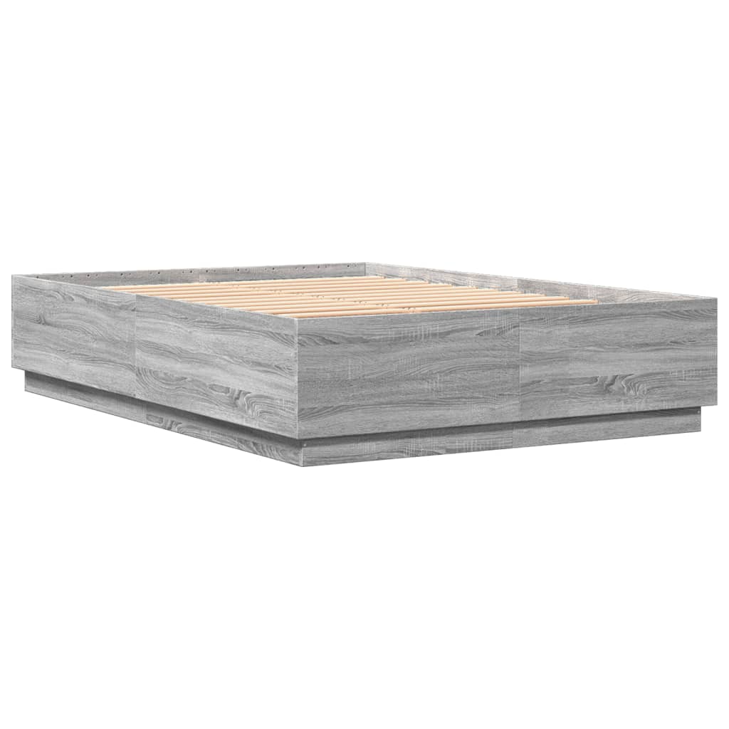 Bed Frame without Mattress Grey Sonoma 150x200 cm King Size