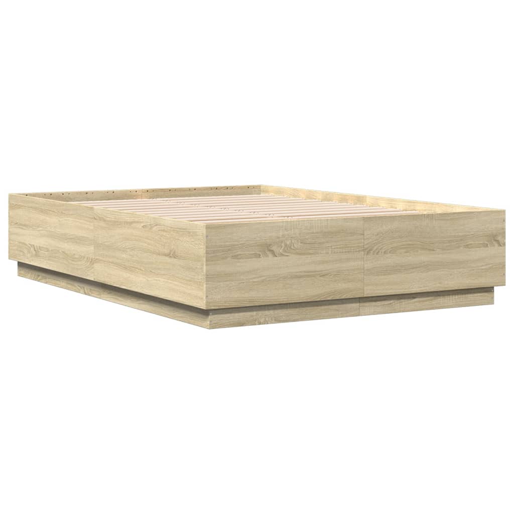 Bed Frame without Mattress Sonoma Oak 140x200 cm