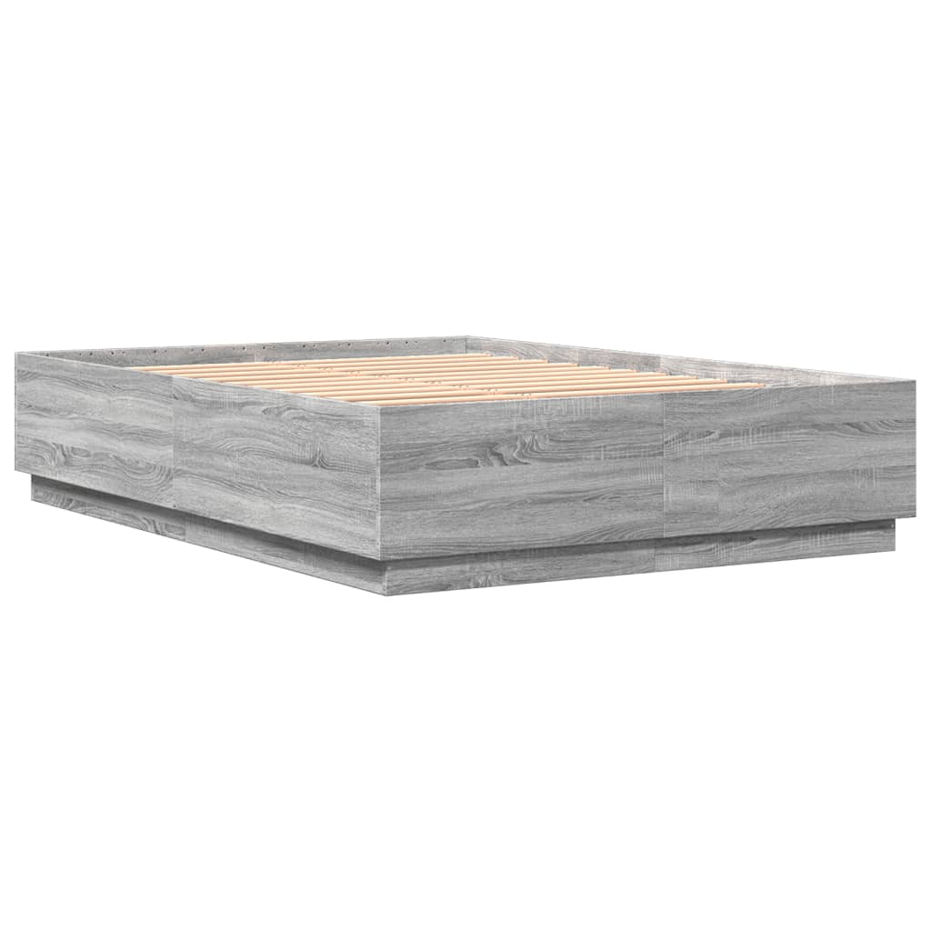 Bed Frame without Mattress Grey Sonoma 120x200 cm