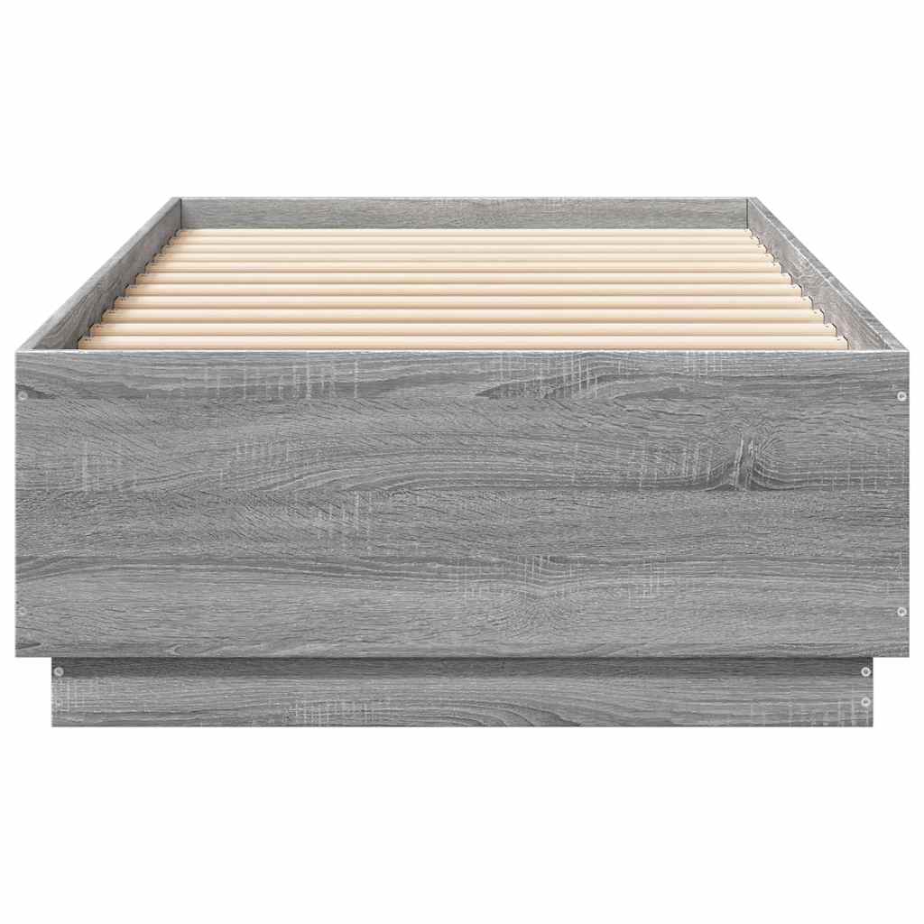 Bed Frame without Mattress Grey Sonoma 100x200 cm