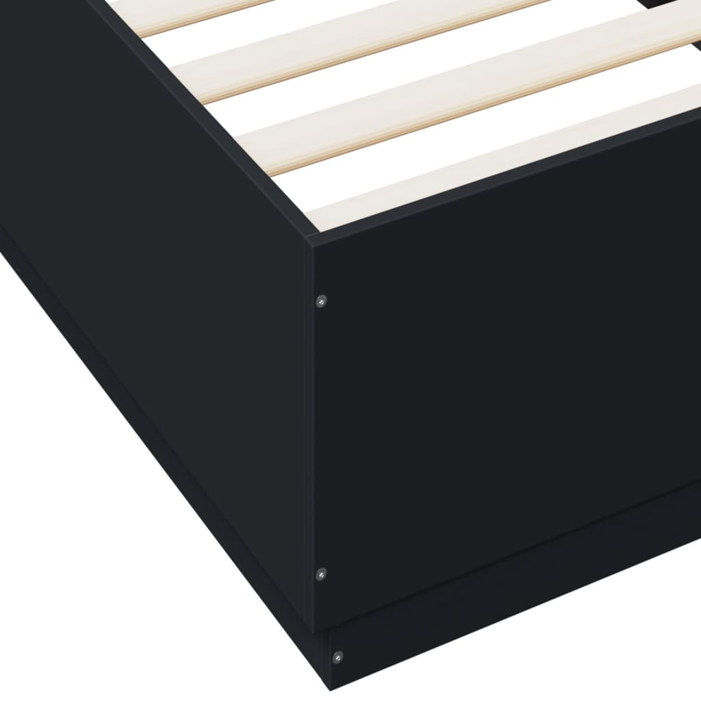 Bed Frame without Mattress Black 90x200 cm