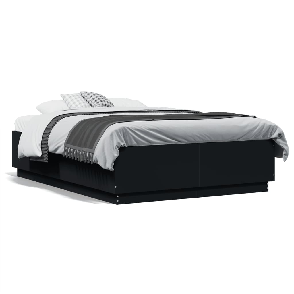 Bed Frame without Mattress Black 140x190 cm