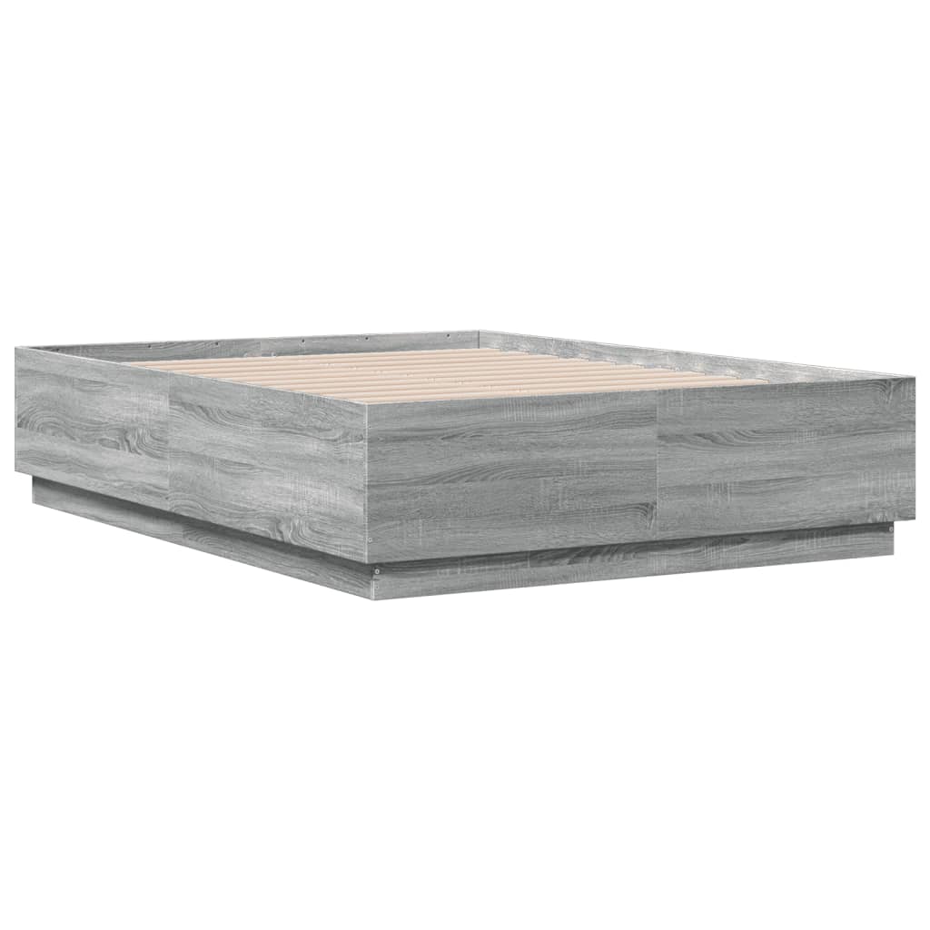 Bed Frame without Mattress Grey Sonoma 140x190 cm