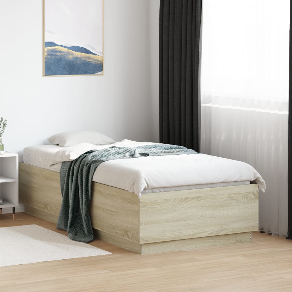 Bed Frame without Mattress Sonoma Oak 90x190 cm Single