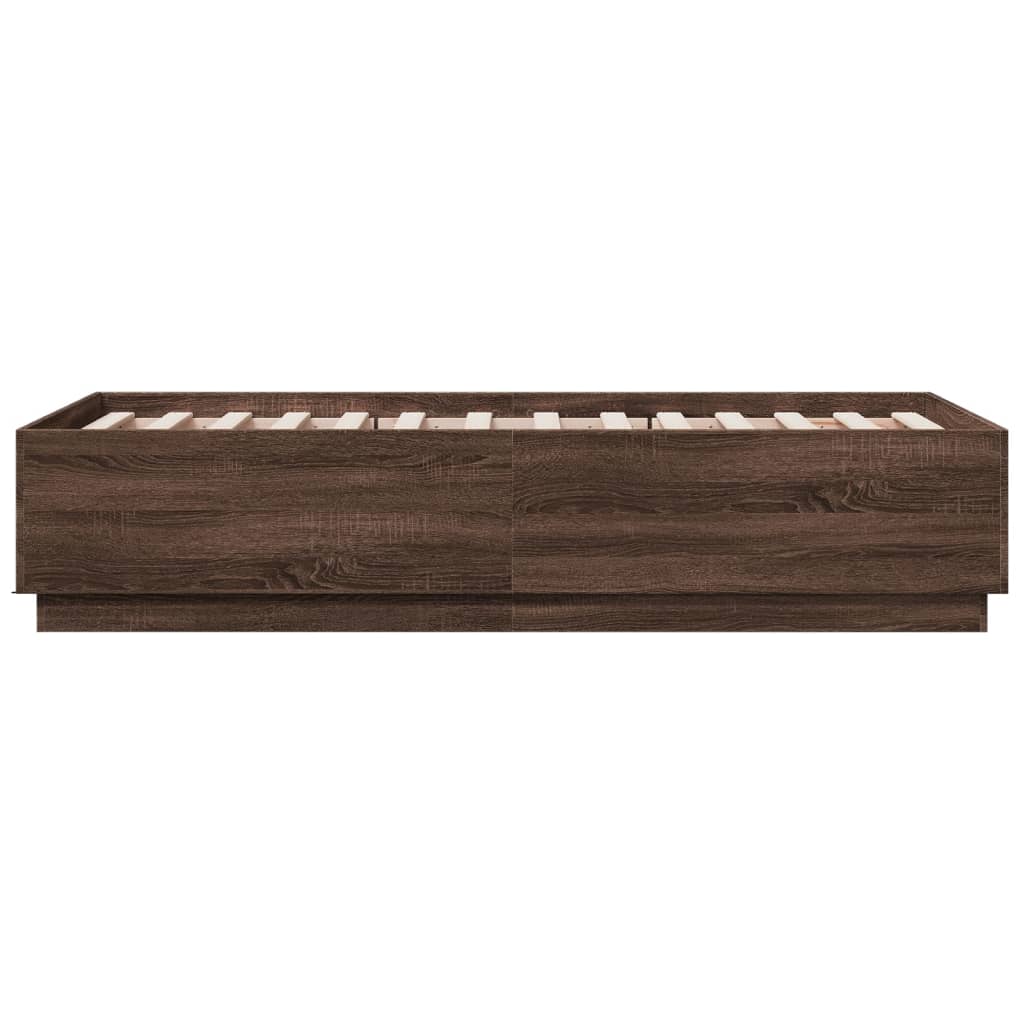 Bed Frame without Mattress Brown Oak 90x190 cm Single