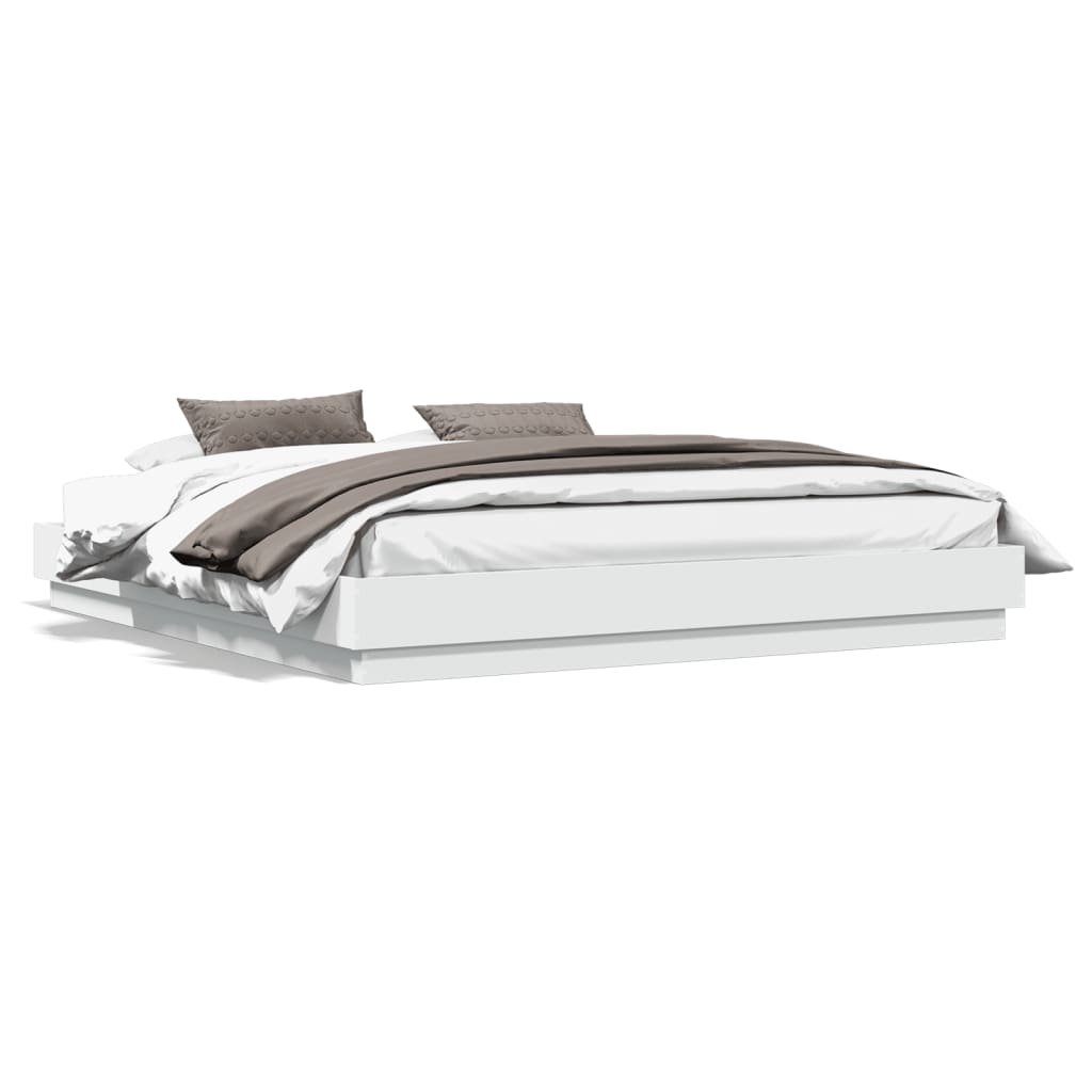 Bed Frame without Mattress White 200x200 cm