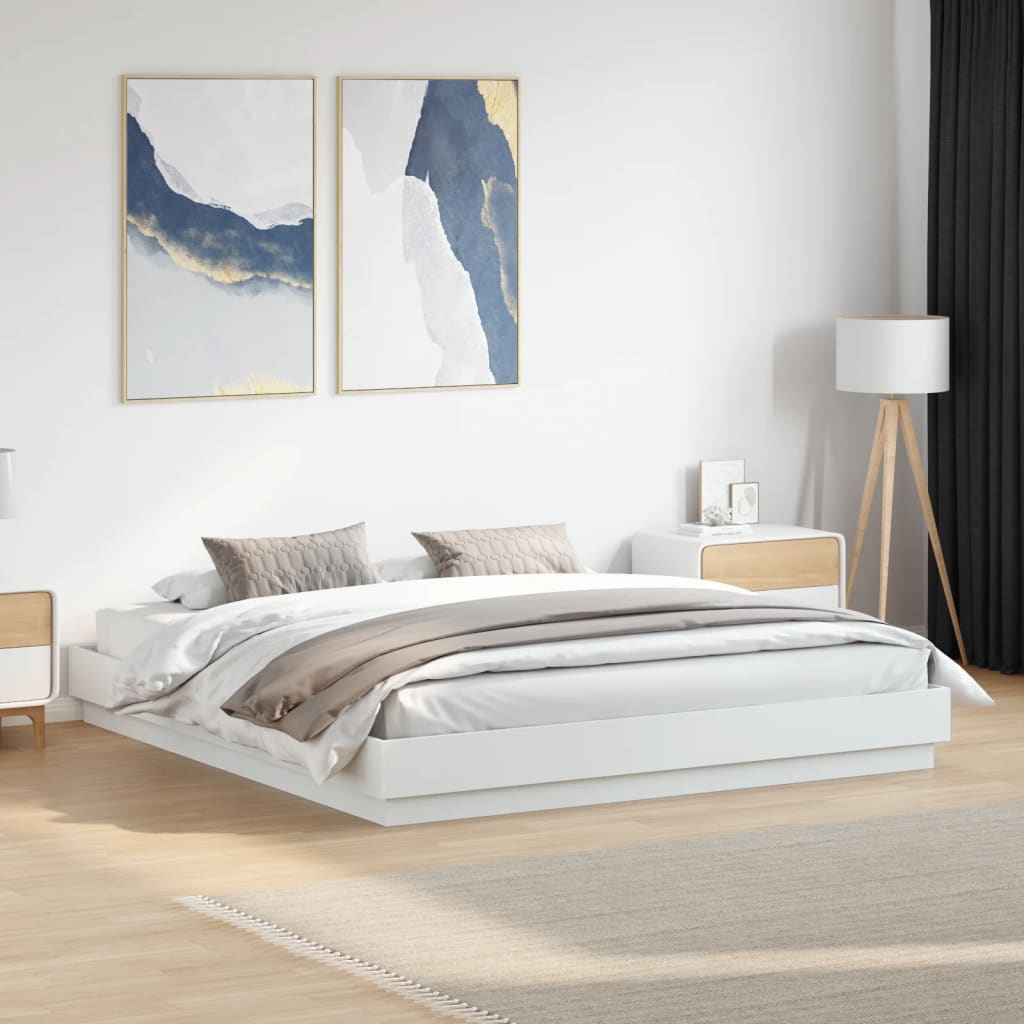 Modern Wooden Emperor Size 2m Bed Frame Base Sturdy Wood Beds