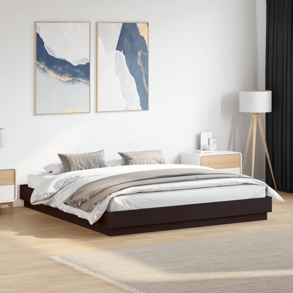 Modern Wooden Emperor Size 2m Bed Frame Base Sturdy Wood Beds