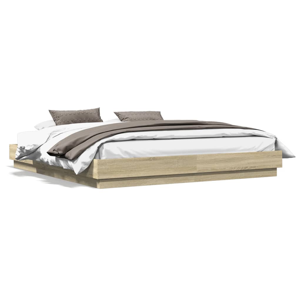 Modern Wooden Emperor Size 2m Bed Frame Base Sturdy Wood Beds