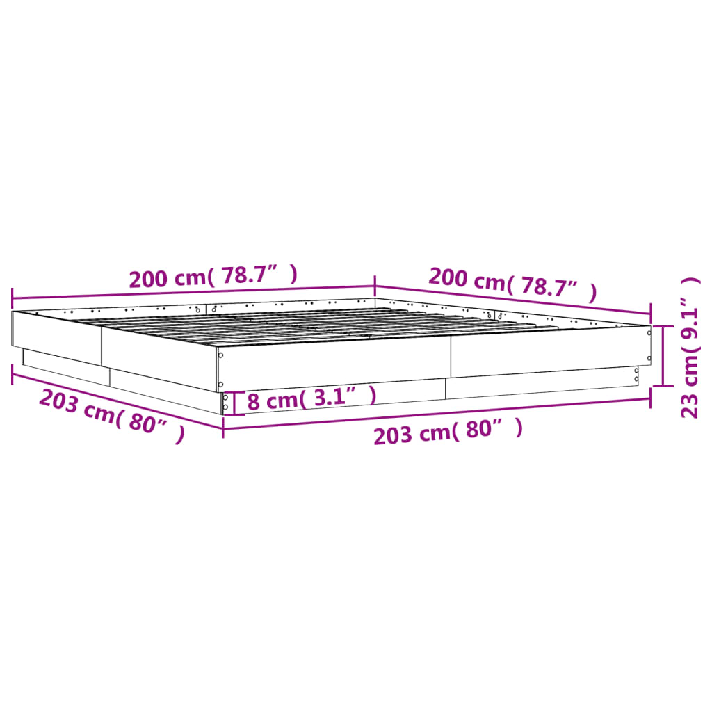 Modern Wooden Emperor Size 2m Bed Frame Base Sturdy Wood Beds