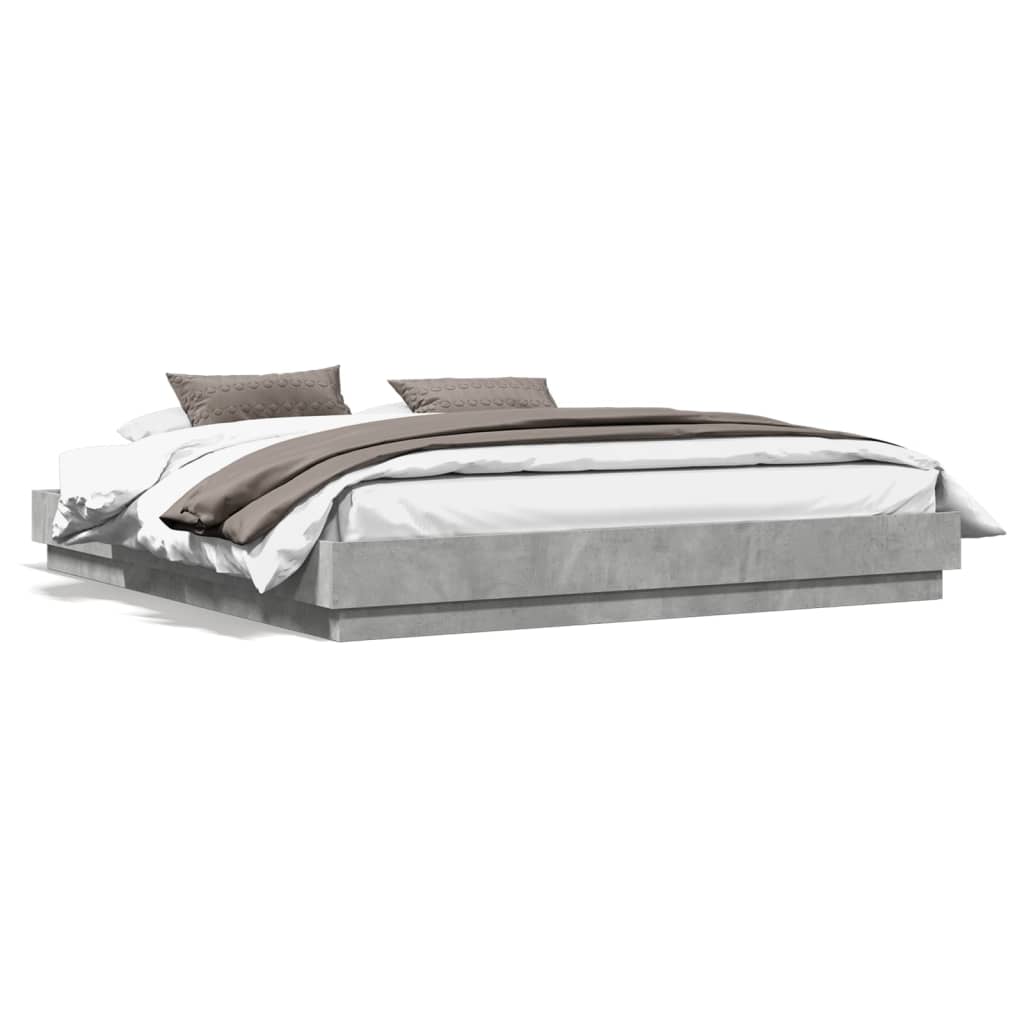 Bed Frame without Mattress Concrete Grey 200x200 cm