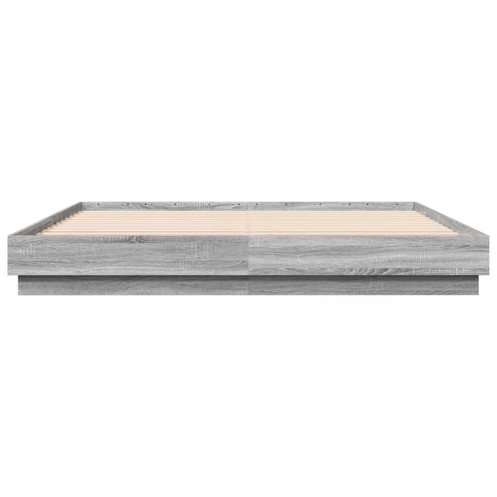 Bed Frame without Mattress Grey Sonoma 180x200 cm Super King