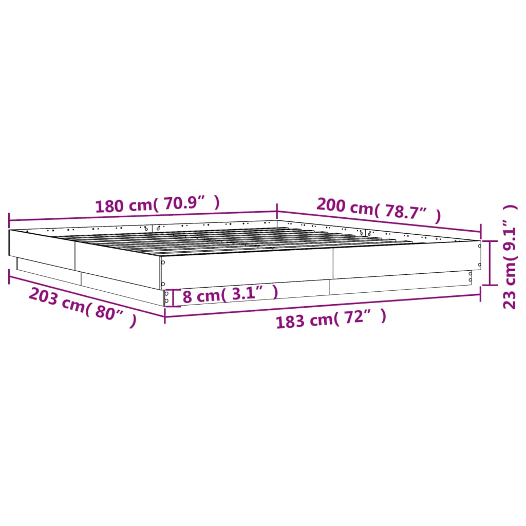 Modern Wooden Super King Size 180cm Bed Frame Base Sturdy Wood Beds