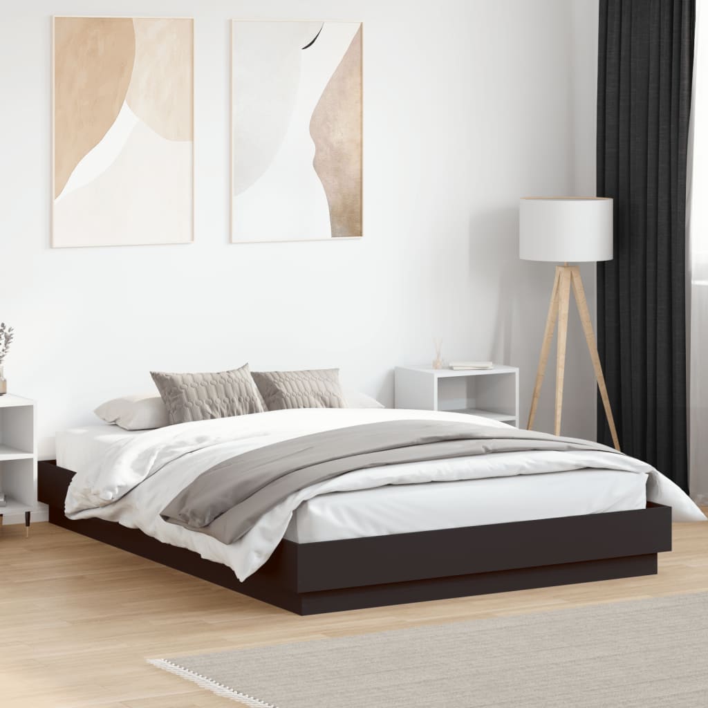 Bed Frame without Mattress Black 150x200 cm King Size