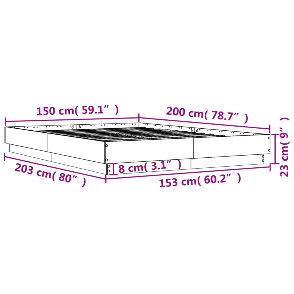 Modern Wooden King Size 150cm Bed Frame Sturdy Wood Beds