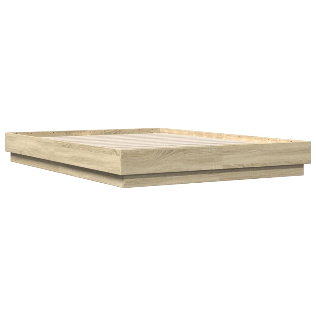 Bed Frame without Mattress Sonoma Oak 140x200 cm