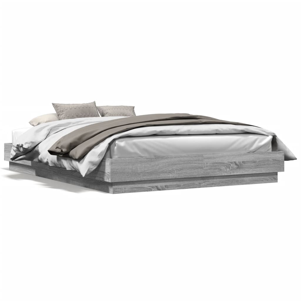 Bed Frame without Mattress Grey Sonoma 120x200 cm