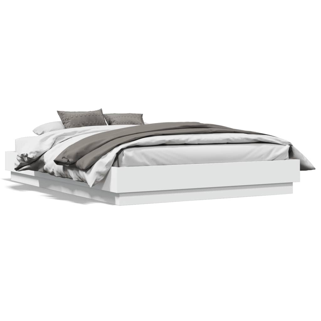 Bed Frame without Mattress White 135x190 cm Double