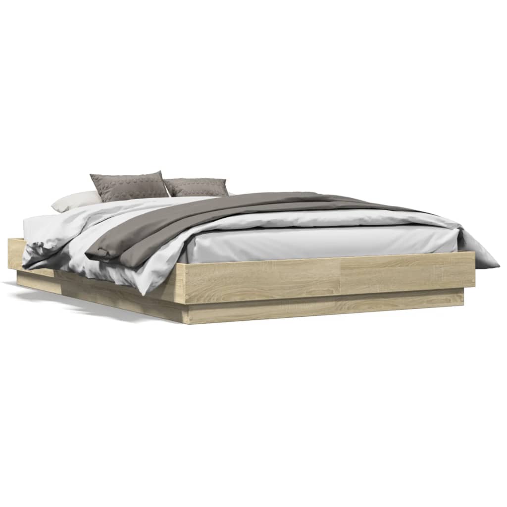 Modern Wooden Double Size 135cm Bed Frame Base Sturdy Wood Beds