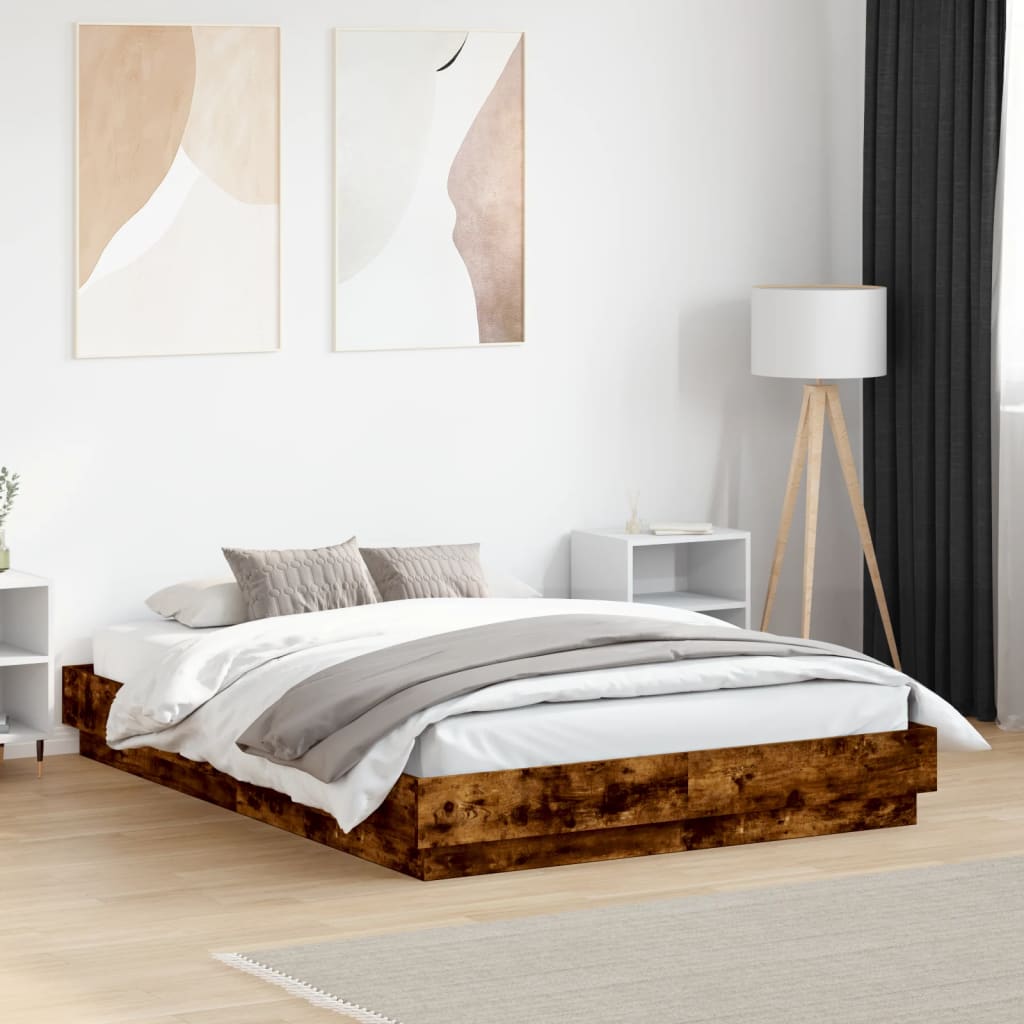 Modern Wooden Double Size 135cm Bed Frame Base Sturdy Wood Beds