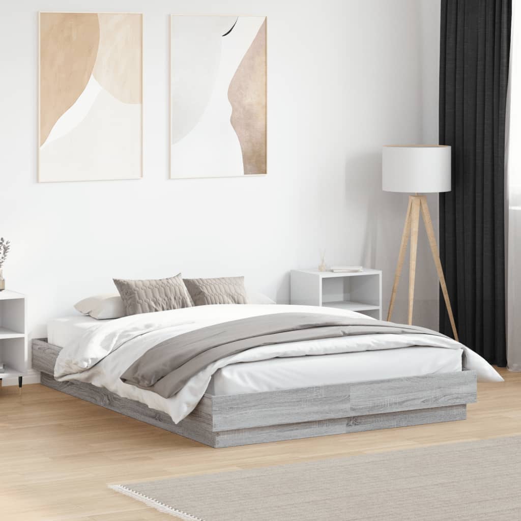 Modern Wooden Double Size 135cm Bed Frame Base Sturdy Wood Beds