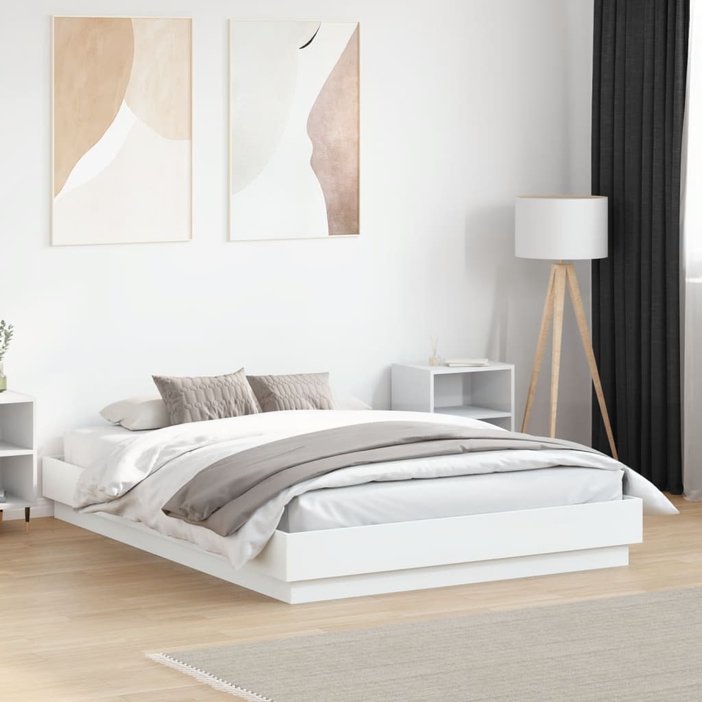 Bed Frame without Mattress White 120x190 cm Small Double