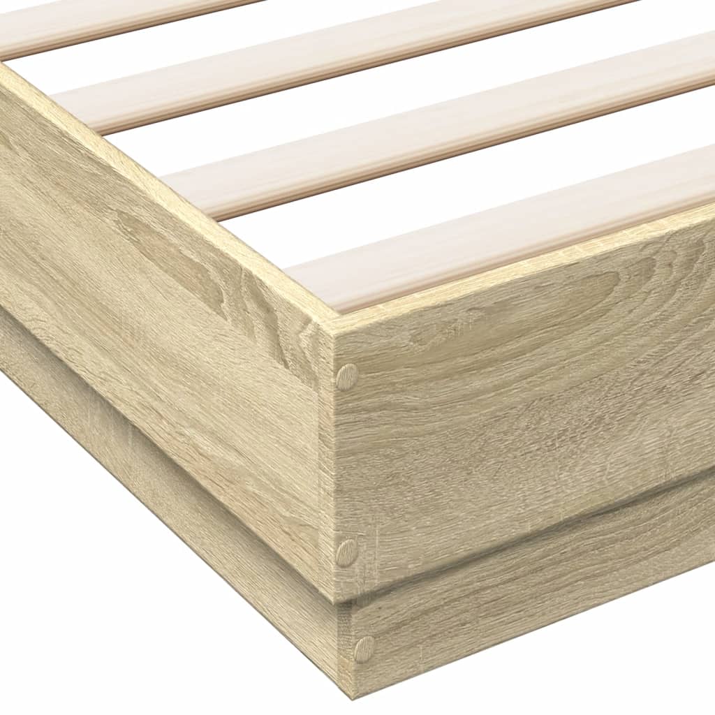 Bed Frame without Mattress Sonoma Oak 120x190 cm Small Double