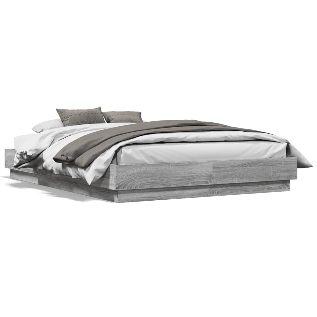Bed Frame without Mattress Grey Sonoma 120x190 cm Small Double