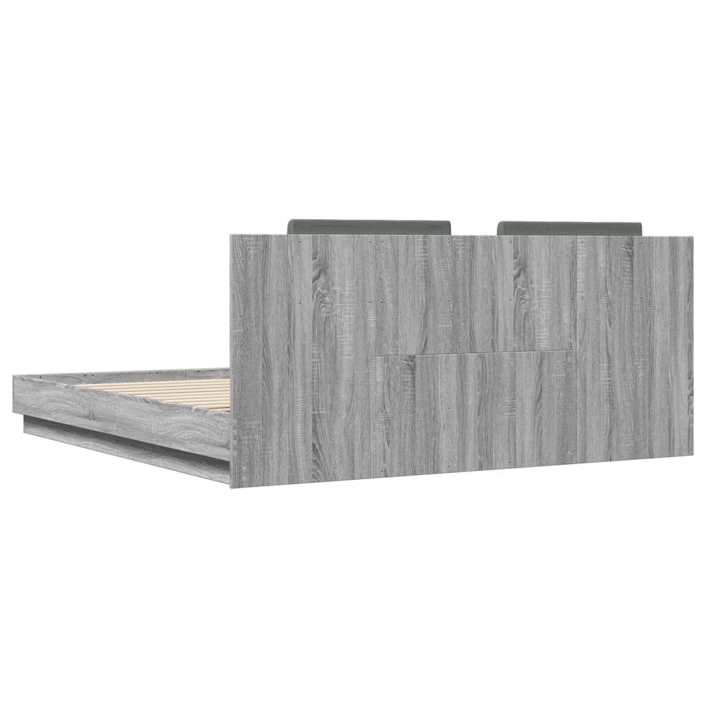 Bed Frame without Mattress Grey Sonoma 200x200cm