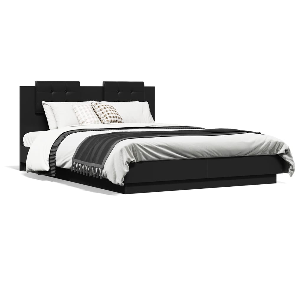 Bed Frame without Mattress Black 150x200 cm King Size