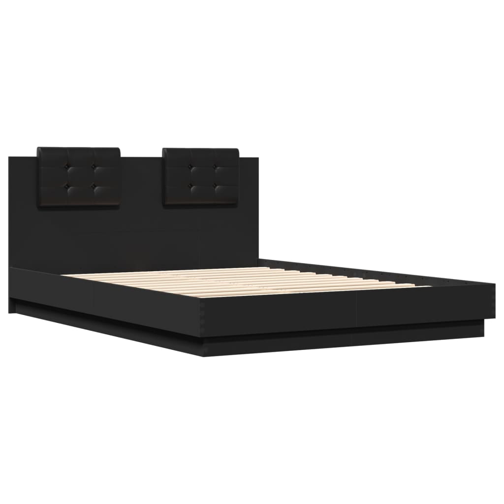 Bed Frame without Mattress Black 150x200 cm King Size