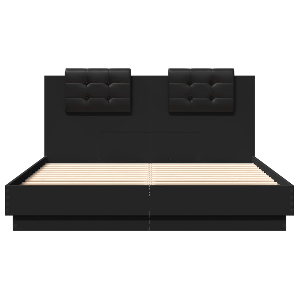 Bed Frame without Mattress Black 150x200 cm King Size