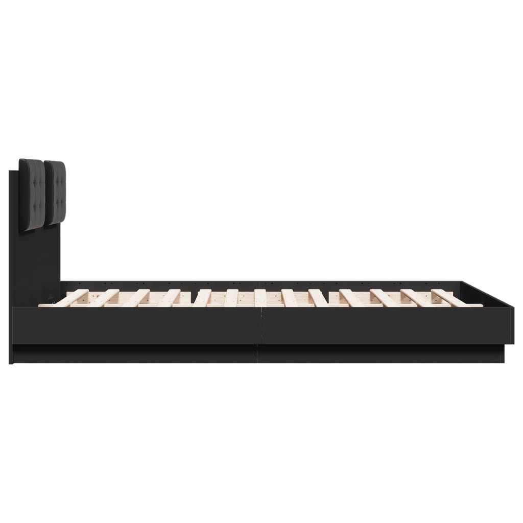 Bed Frame without Mattress Black 150x200 cm King Size