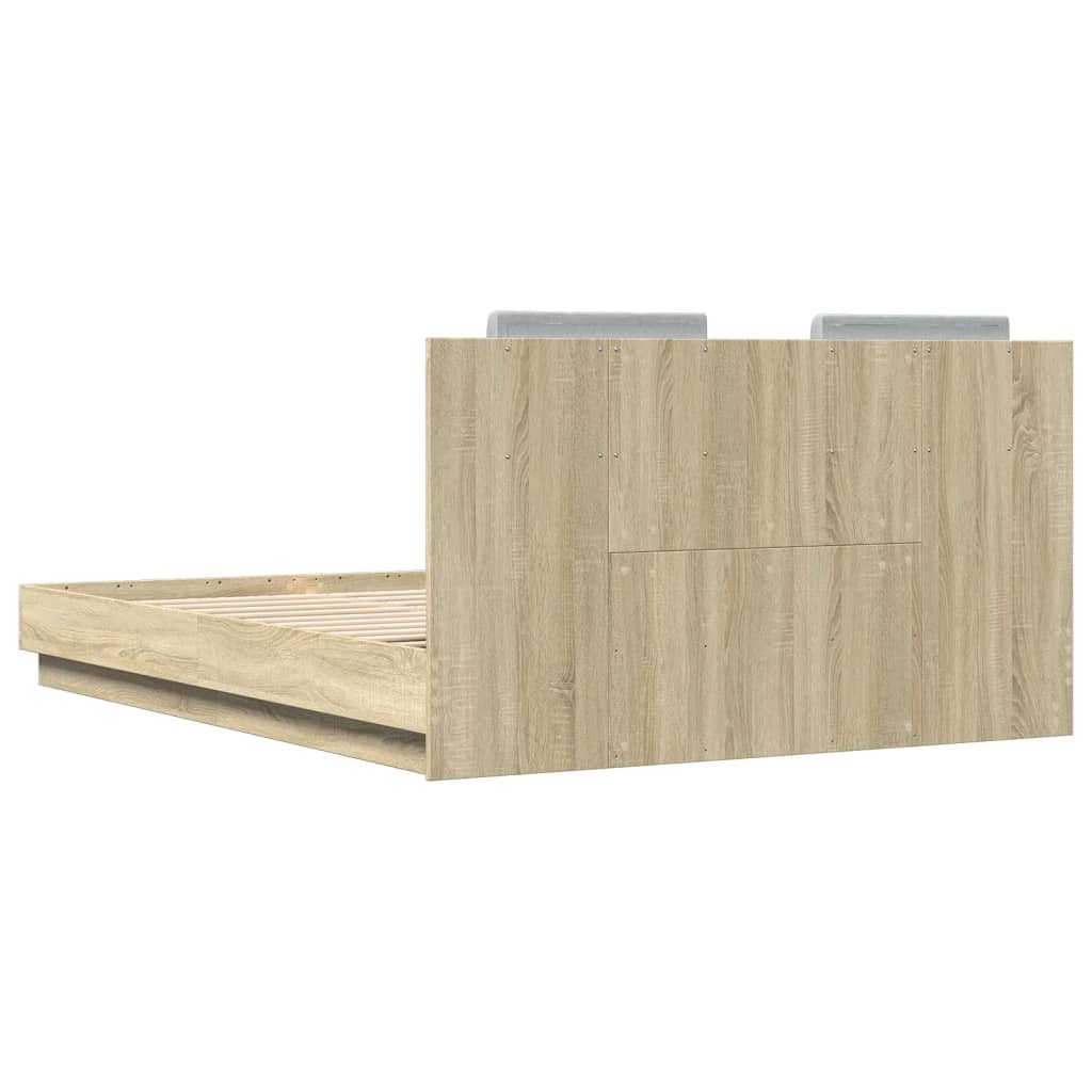Bed Frame without Mattress Sonoma Oak 140x200 cm