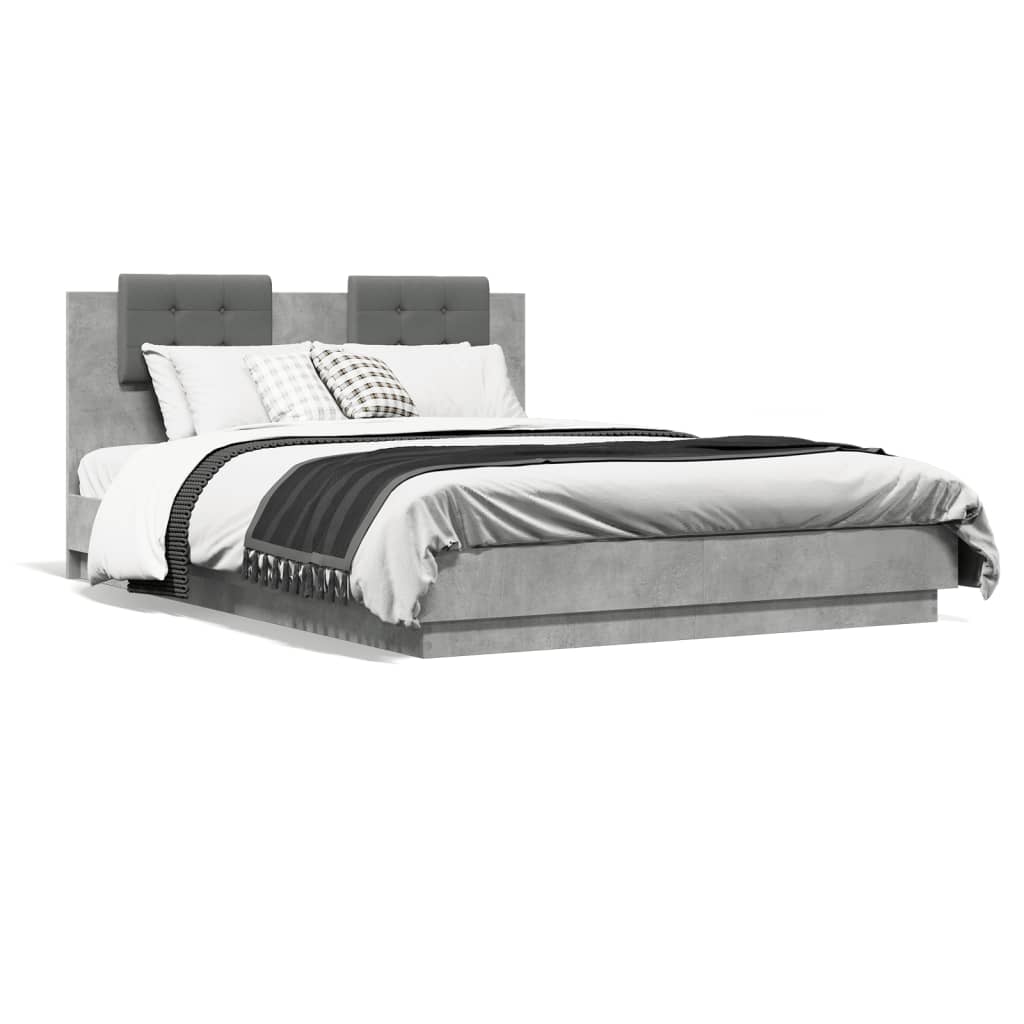 Bed Frame without Mattress Concrete Grey 140x200 cm