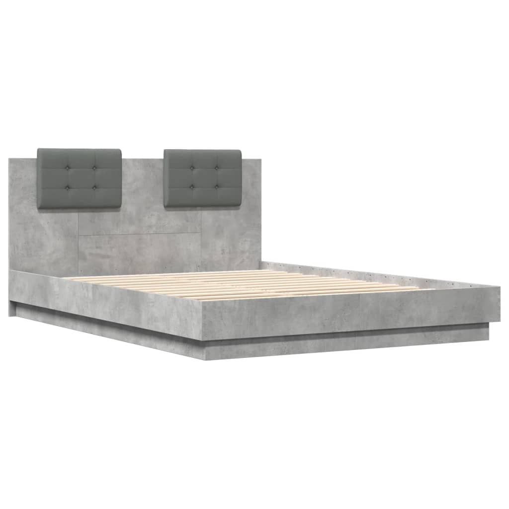Bed Frame without Mattress Concrete Grey 140x200 cm