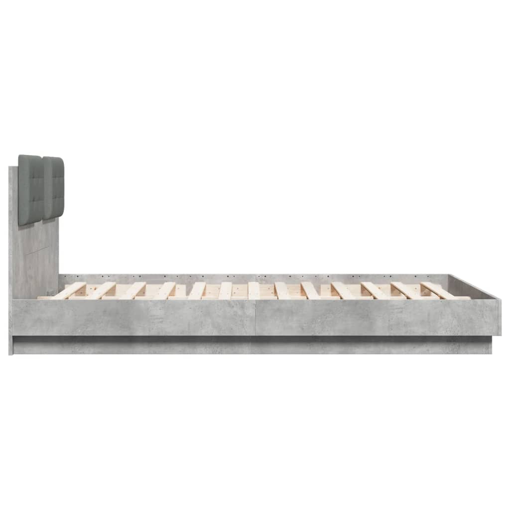 Bed Frame without Mattress Concrete Grey 140x200 cm