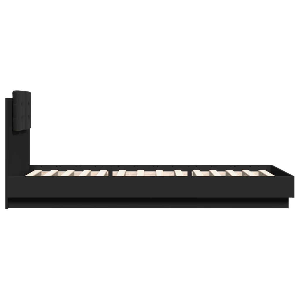 Bed Frame without Mattress Black 100x200 cm
