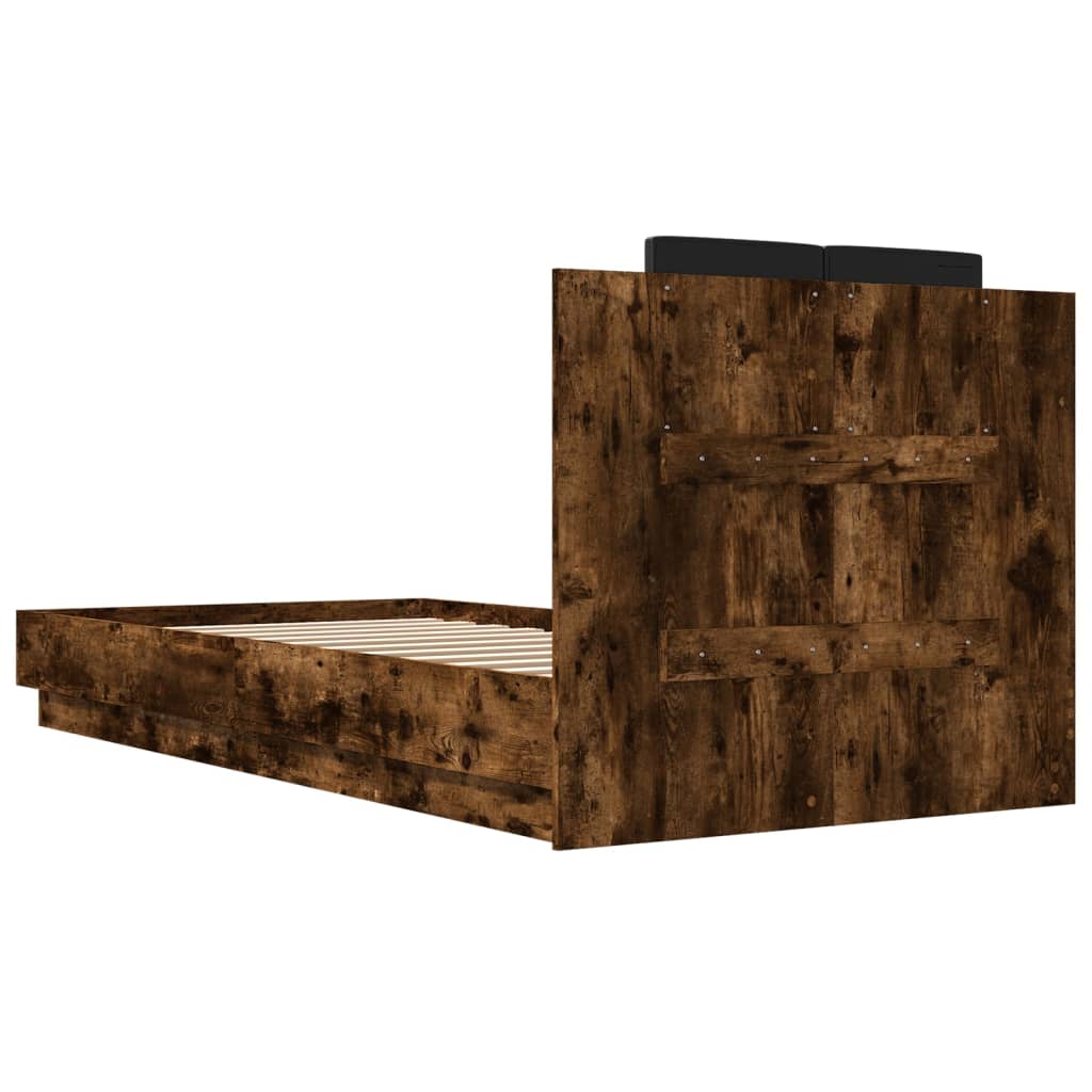 Bed Frame without Mattress Smoked Oak 100x200 cm