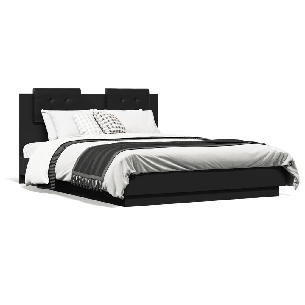 Bed Frame without Mattress Black 135x190 cm Double
