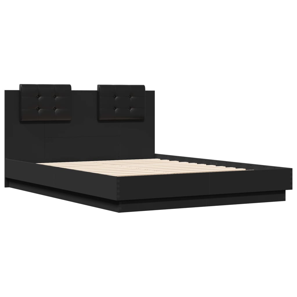 Bed Frame without Mattress Black 135x190 cm Double