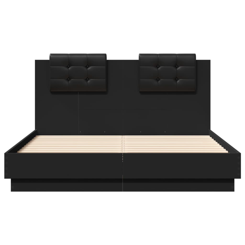 Bed Frame without Mattress Black 135x190 cm Double