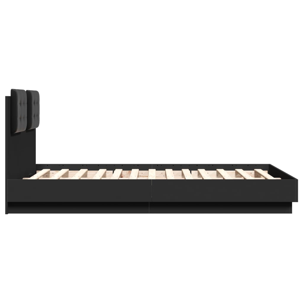 Bed Frame without Mattress Black 135x190 cm Double
