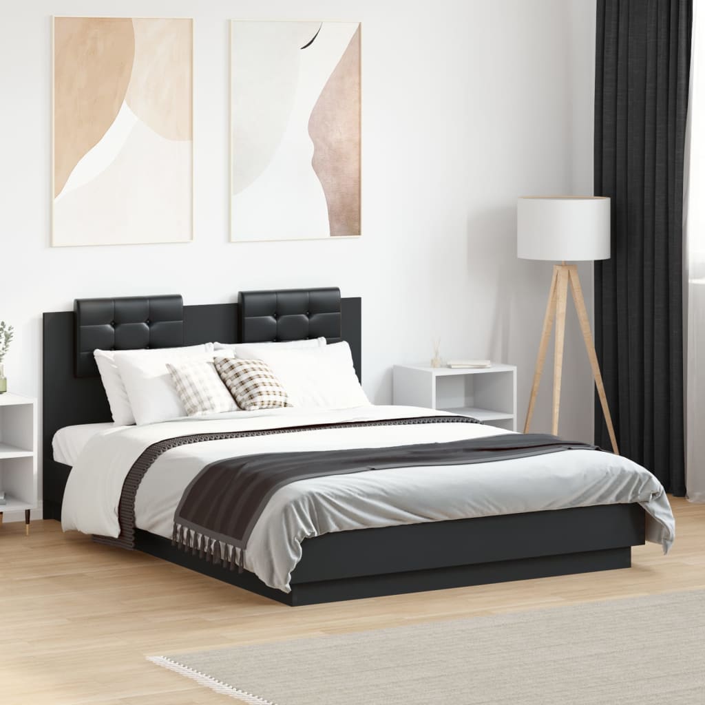 Bed Frame without Mattress Black 135x190 cm Double