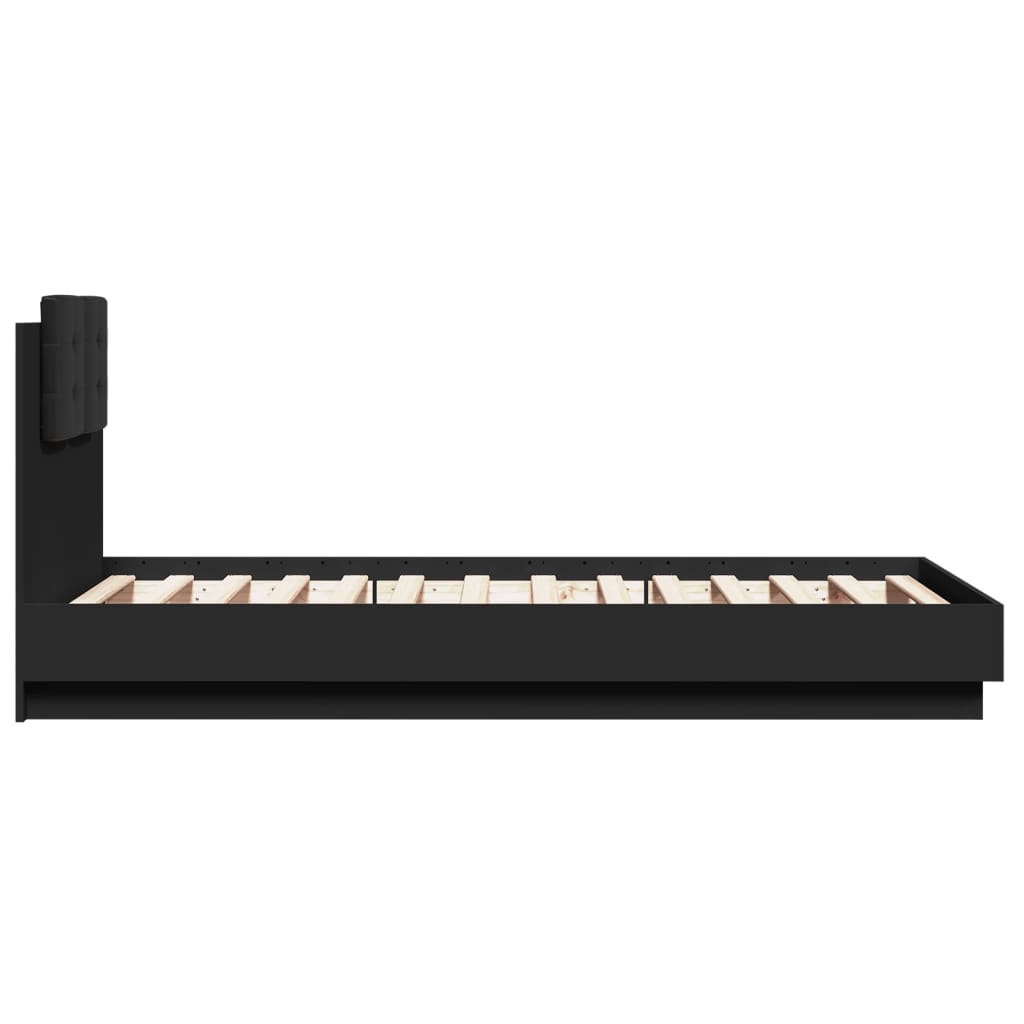 Bed Frame without Mattress Black 90x190 cm Single