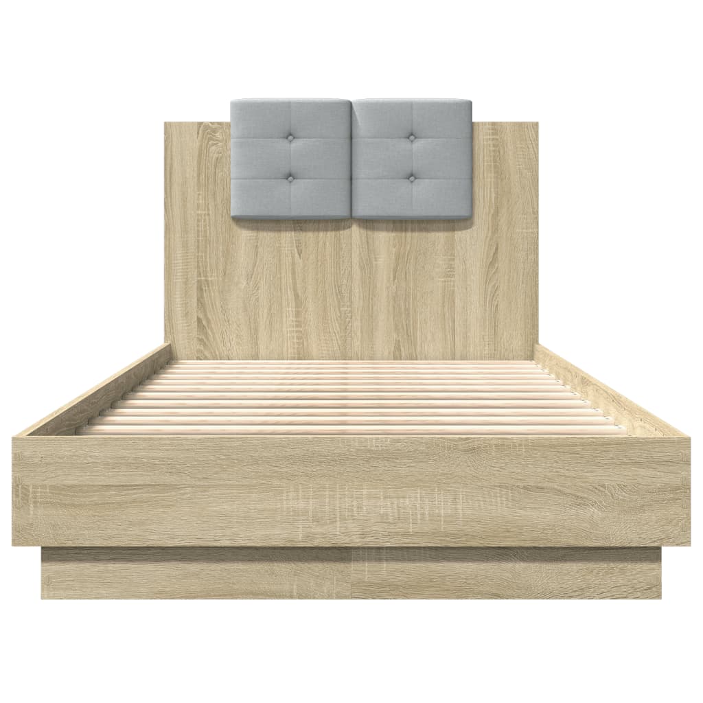 Bed Frame without Mattress Sonoma Oak 75x190 cm Small Single