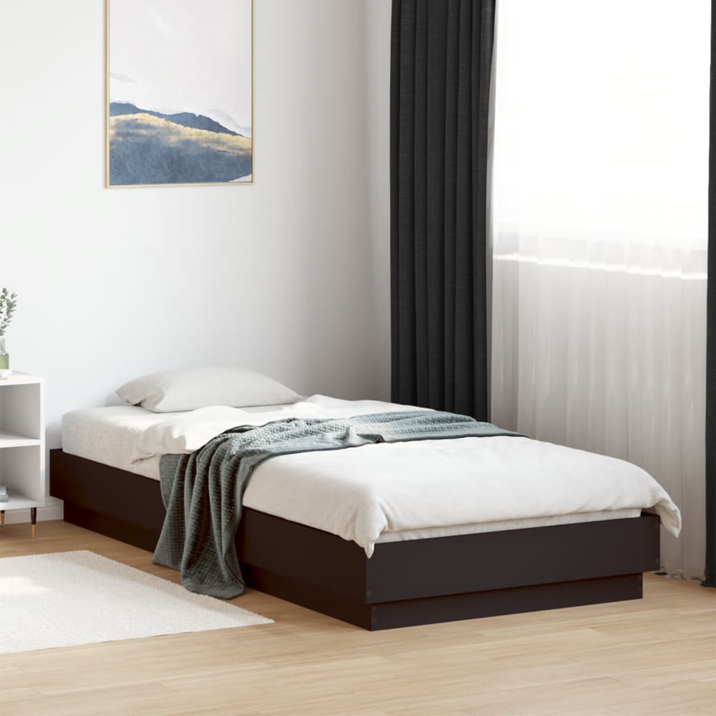 Bed Frame without Mattress with LED Lights Black 100x200 cm