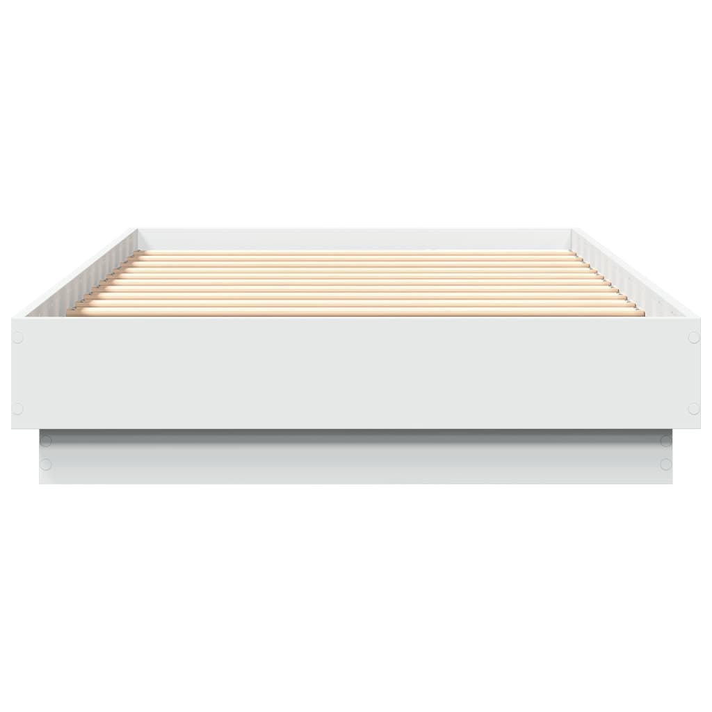 Bed Frame without Mattress with LED Lights White 90x190 cm Single