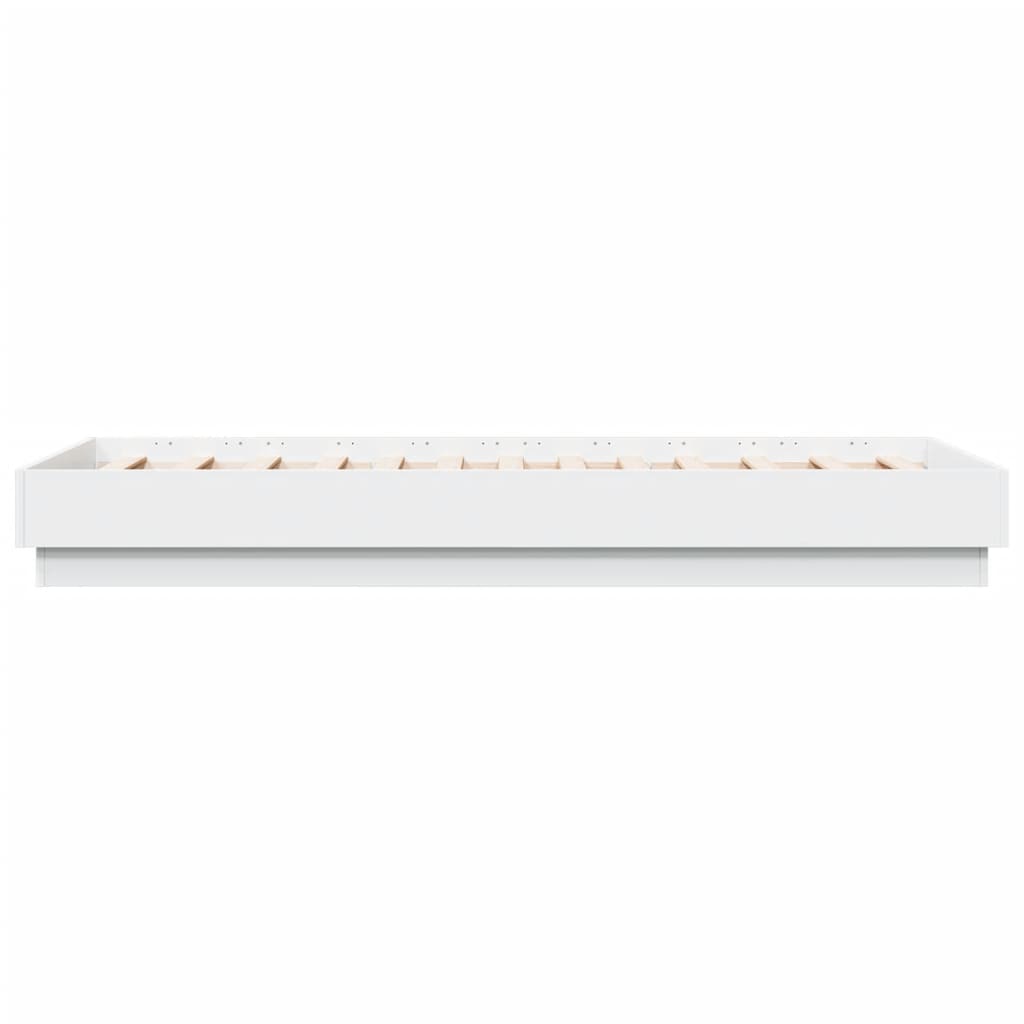 Bed Frame without Mattress with LED Lights White 90x190 cm Single