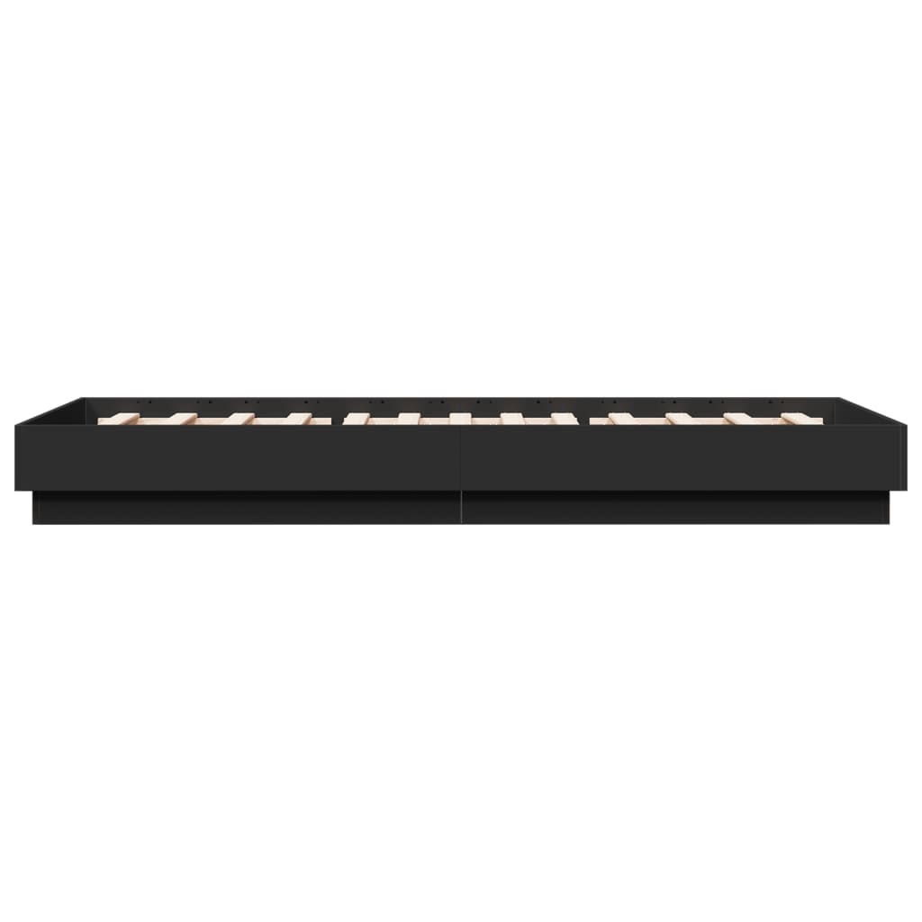 Bed Frame without Mattress Black 100x200 cm Engineered Wood